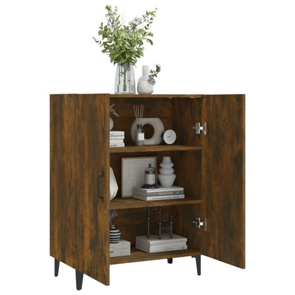 Dressoir 70X34X90 Cm Bewerkt Hout Gerookt Eikenkleurig