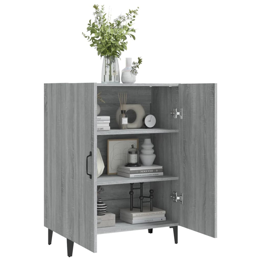 Dressoir 70X34X90 Cm Bewerkt Hout Grijs Sonoma Eikenkleurig