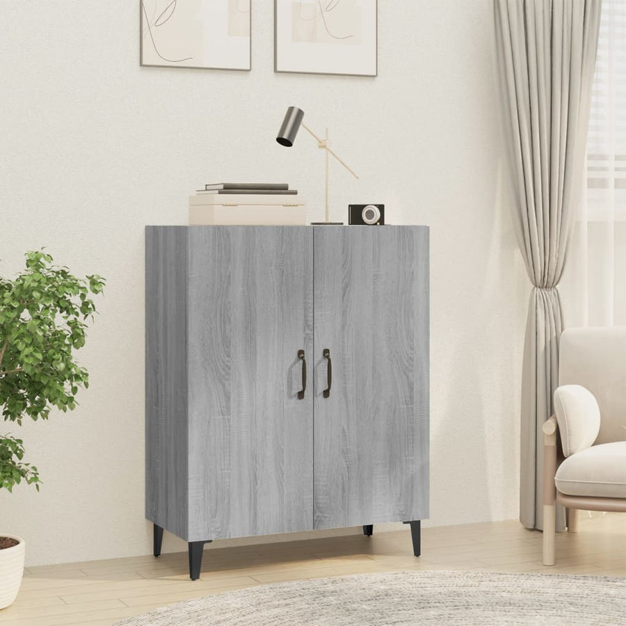Dressoir 70X34X90 Cm Bewerkt Hout Grijs Sonoma Eikenkleurig