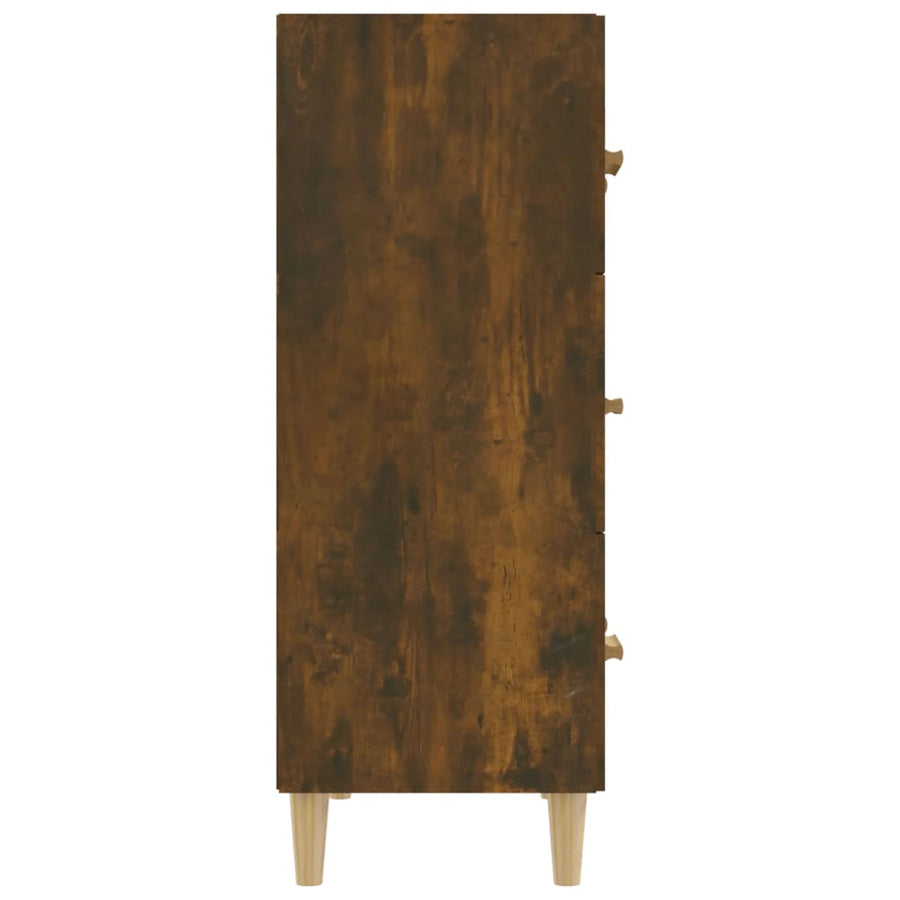 Dressoir 70X34X90 Cm Bewerkt Hout Gerookt Eikenkleurig