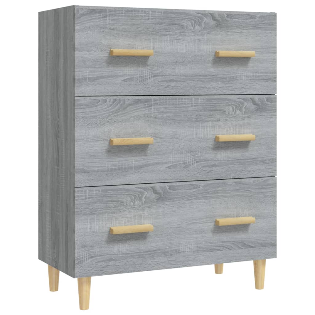 Dressoir 70X34X90 Cm Bewerkt Hout Grijs Sonoma Eikenkleurig
