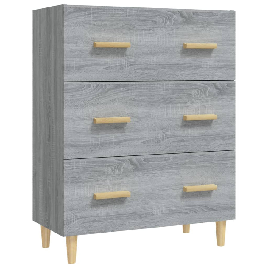 Dressoir 70X34X90 Cm Bewerkt Hout Grijs Sonoma Eikenkleurig
