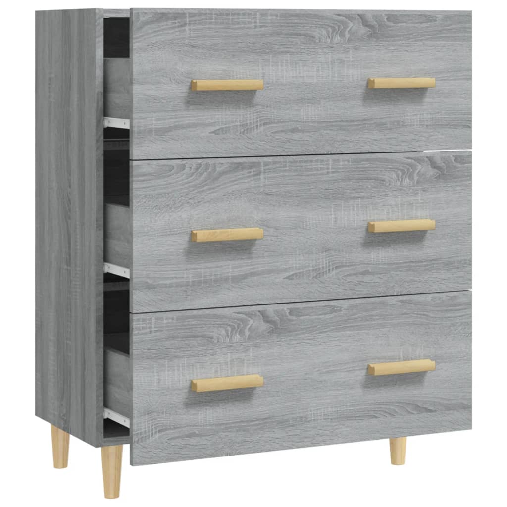 Dressoir 70X34X90 Cm Bewerkt Hout Grijs Sonoma Eikenkleurig