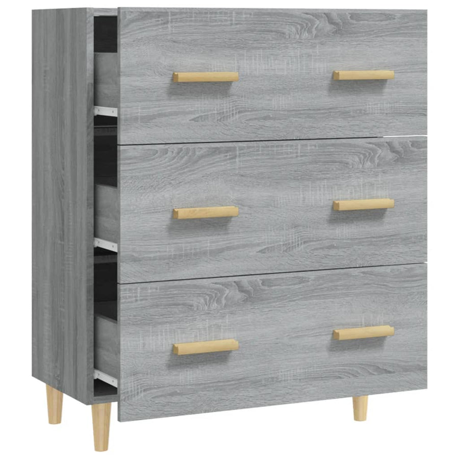 Dressoir 70X34X90 Cm Bewerkt Hout Grijs Sonoma Eikenkleurig