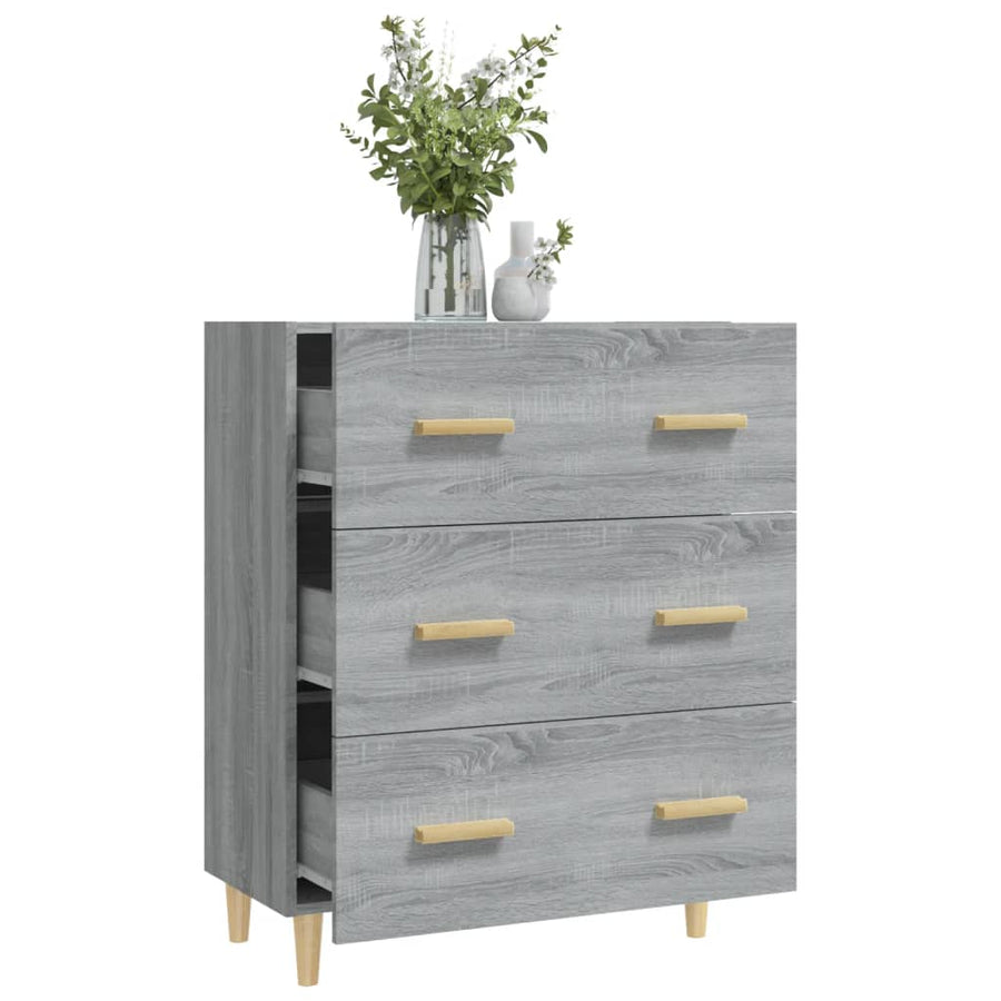 Dressoir 70X34X90 Cm Bewerkt Hout Grijs Sonoma Eikenkleurig