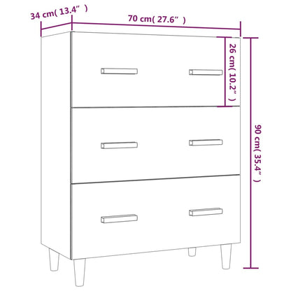 Dressoir 70X34X90 Cm Bewerkt Hout Grijs Sonoma Eikenkleurig