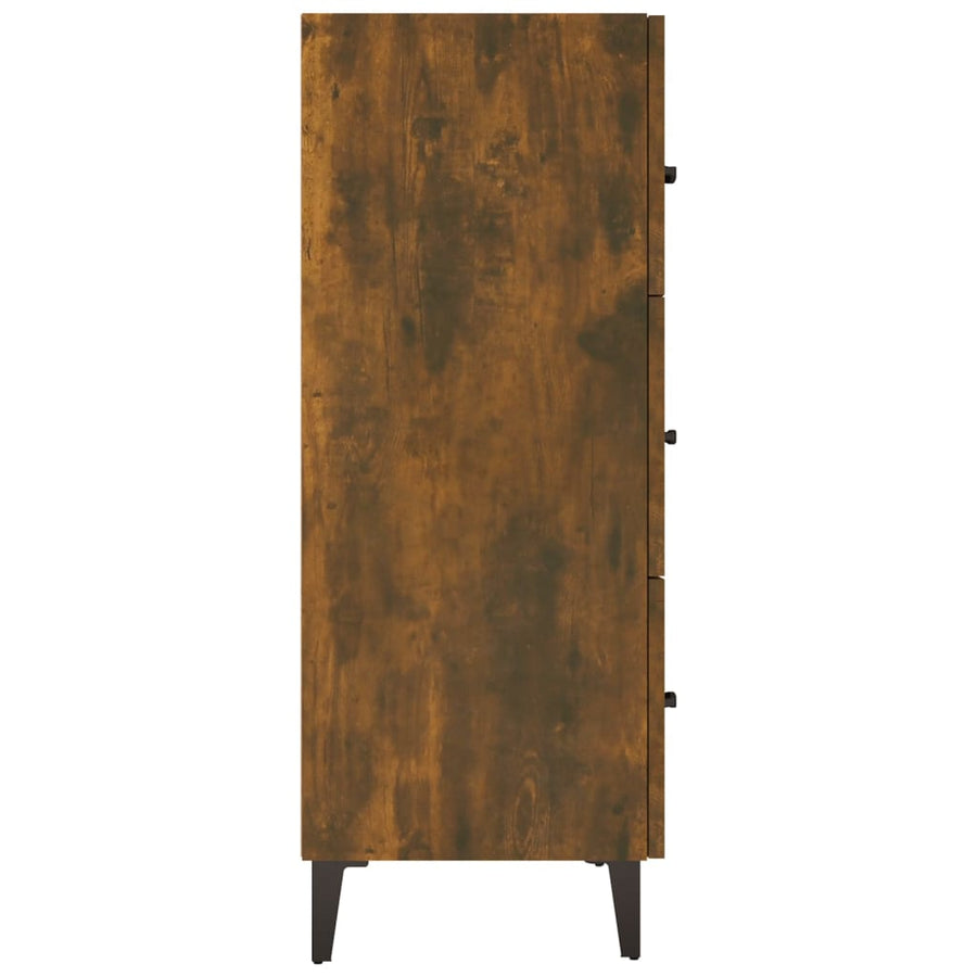 Dressoir 69,5X34X90 Cm Bewerkt Hout Gerookt Eikenkleurig