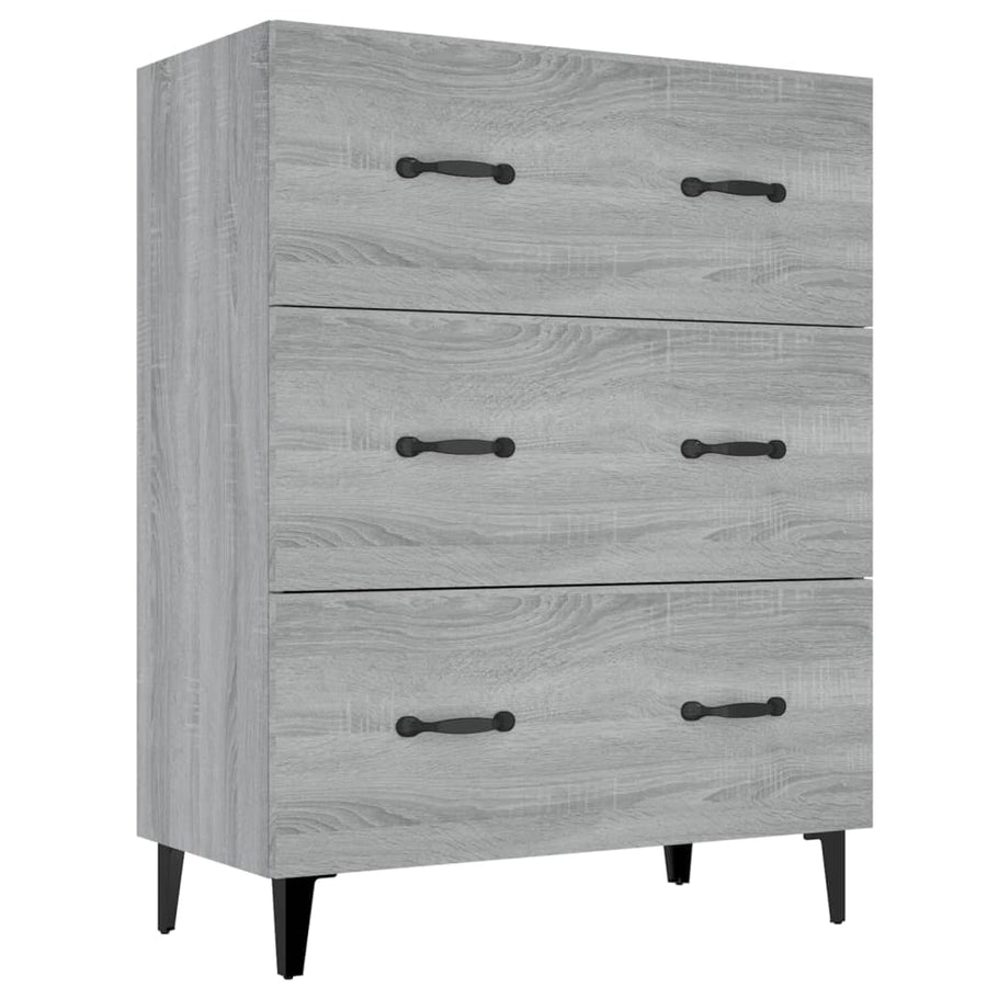 Dressoir 69,5X34X90 Cm Bewerkt Hout Grijs Sonoma Eikenkleurig