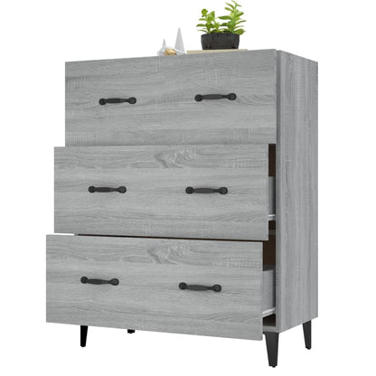Dressoir 69,5X34X90 Cm Bewerkt Hout Grijs Sonoma Eikenkleurig