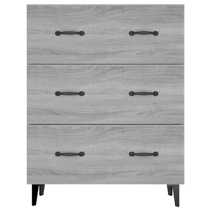 Dressoir 69,5X34X90 Cm Bewerkt Hout Grijs Sonoma Eikenkleurig