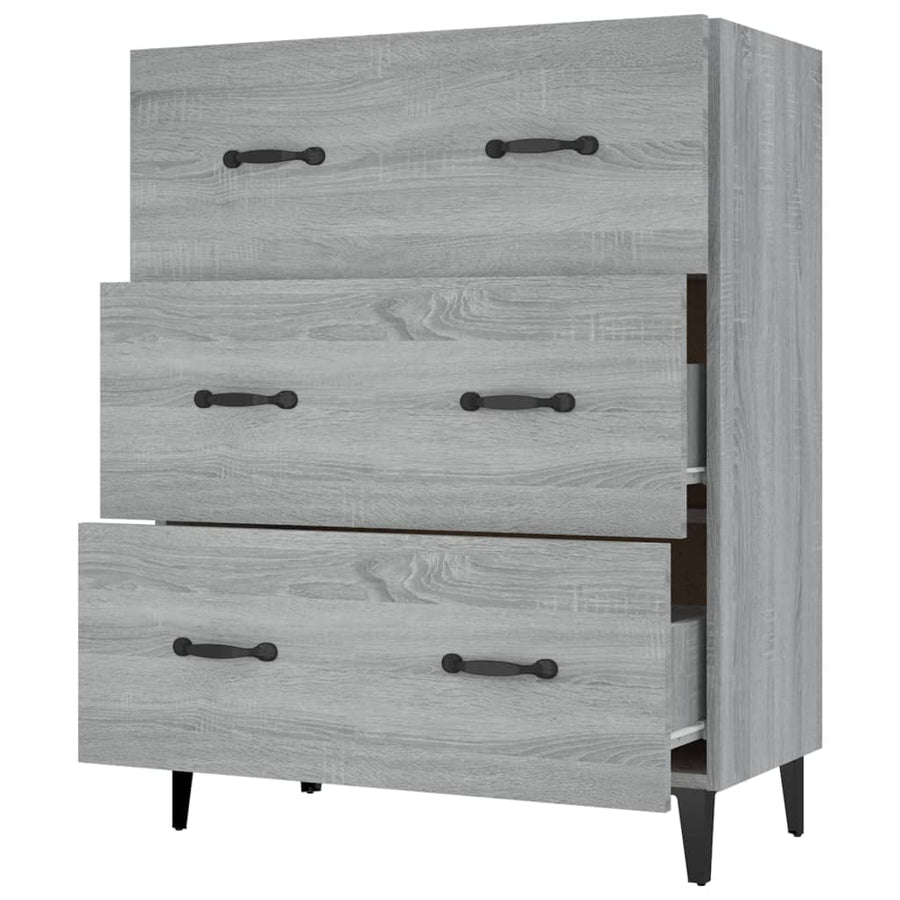 Dressoir 69,5X34X90 Cm Bewerkt Hout Grijs Sonoma Eikenkleurig