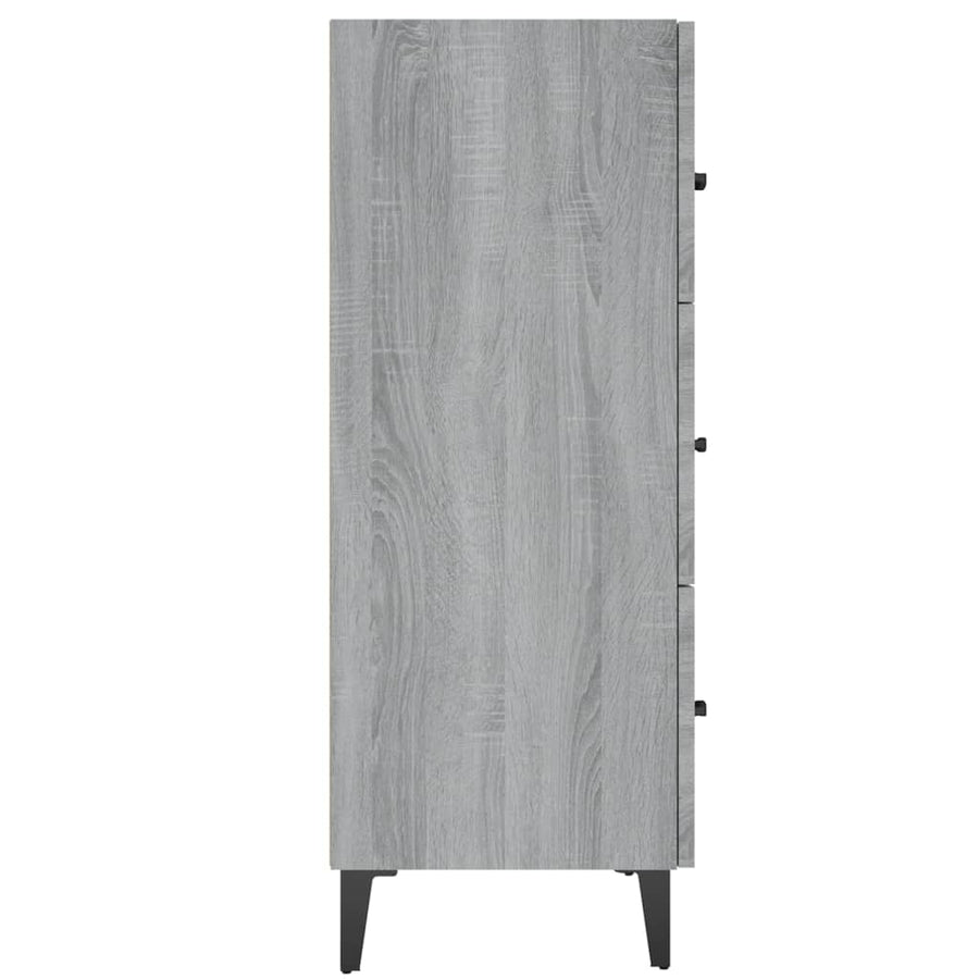 Dressoir 69,5X34X90 Cm Bewerkt Hout Grijs Sonoma Eikenkleurig