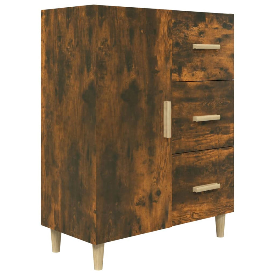 Dressoir 69,5X34X90 Cm Bewerkt Hout Gerookt Eikenkleurig