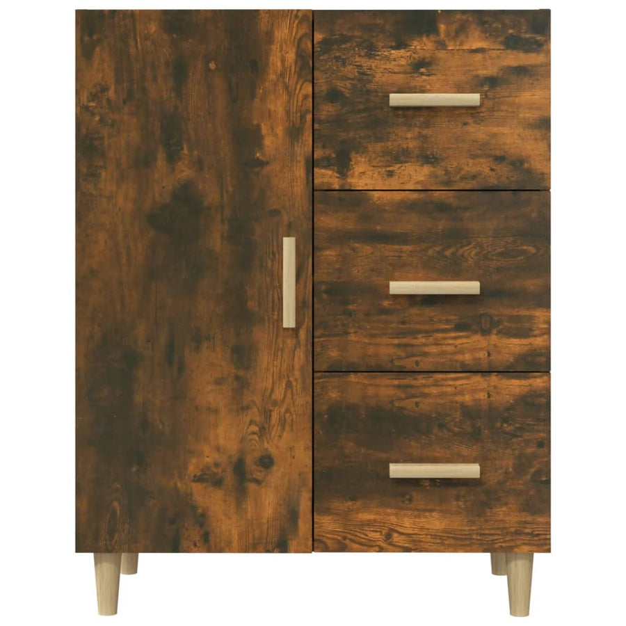 Dressoir 69,5X34X90 Cm Bewerkt Hout Gerookt Eikenkleurig