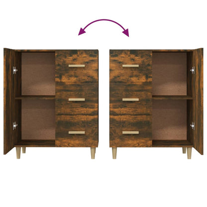 Dressoir 69,5X34X90 Cm Bewerkt Hout Gerookt Eikenkleurig