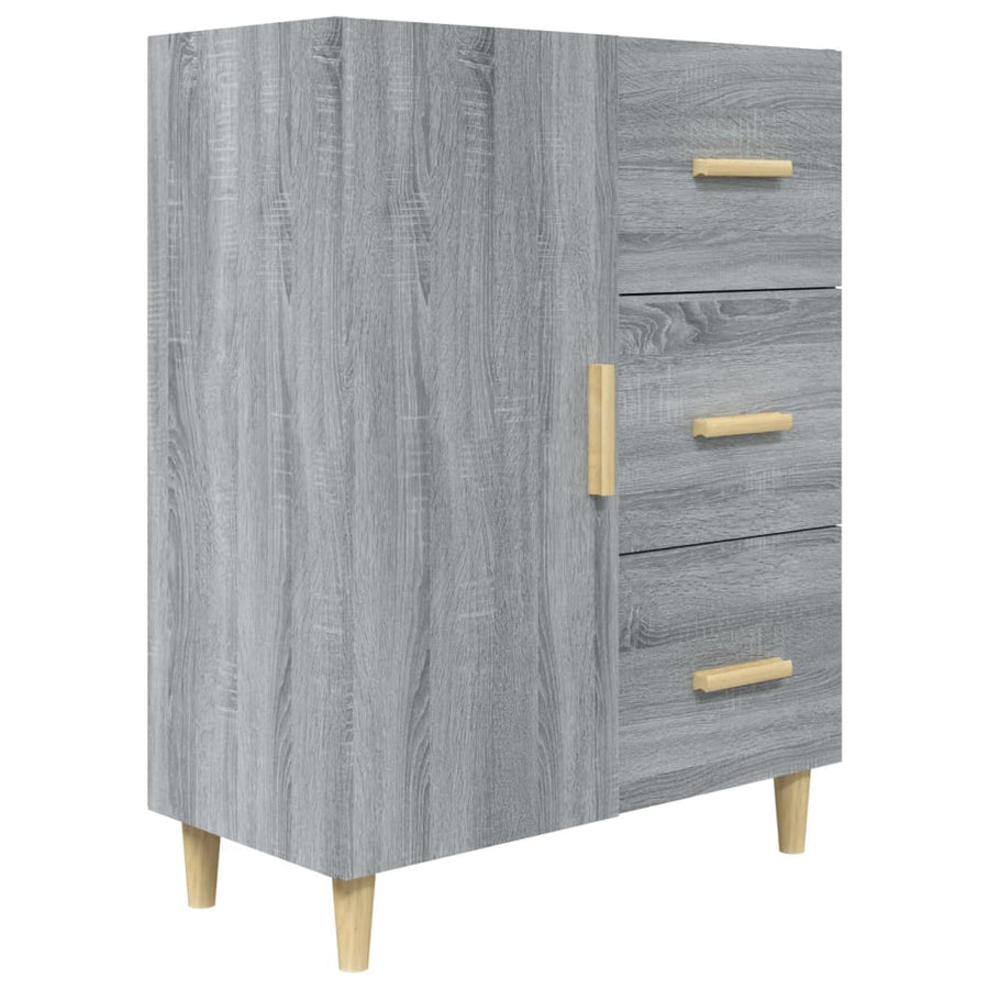 Dressoir 69,5X34X90 Cm Bewerkt Hout Grijs Sonoma Eikenkleurig