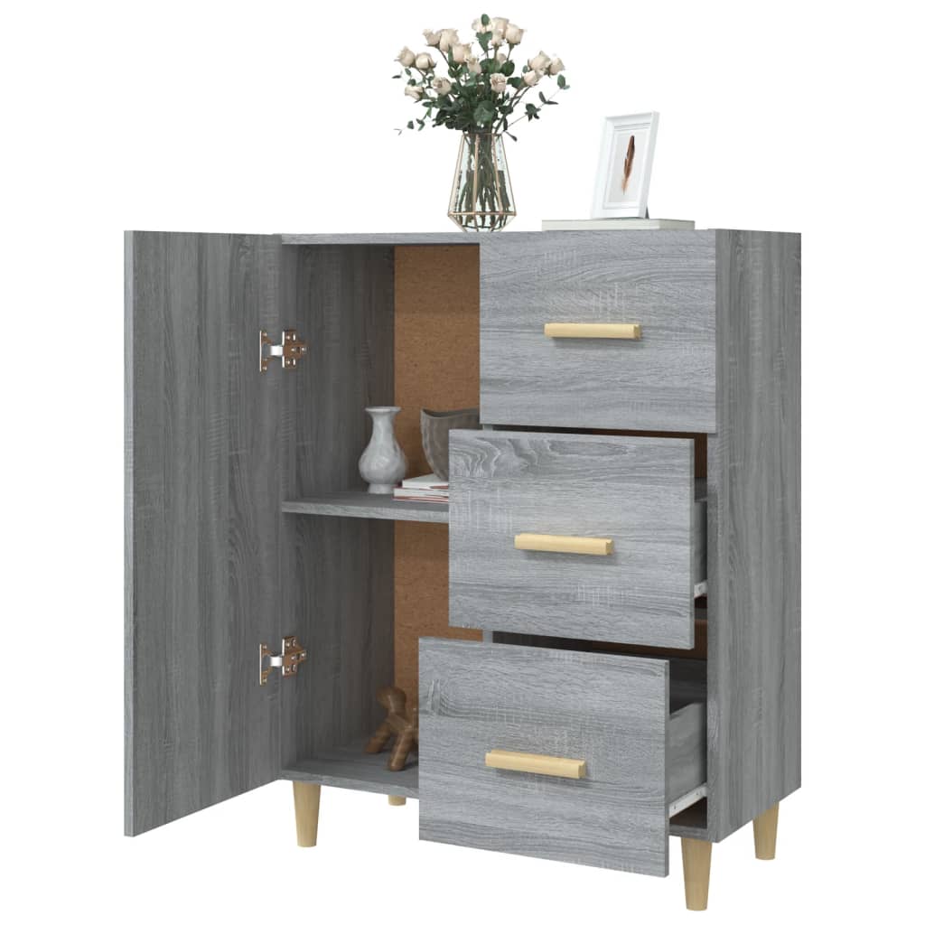 Dressoir 69,5X34X90 Cm Bewerkt Hout Grijs Sonoma Eikenkleurig