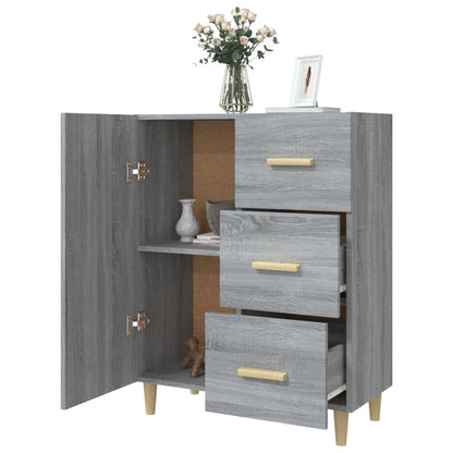 Dressoir 69,5X34X90 Cm Bewerkt Hout Grijs Sonoma Eikenkleurig