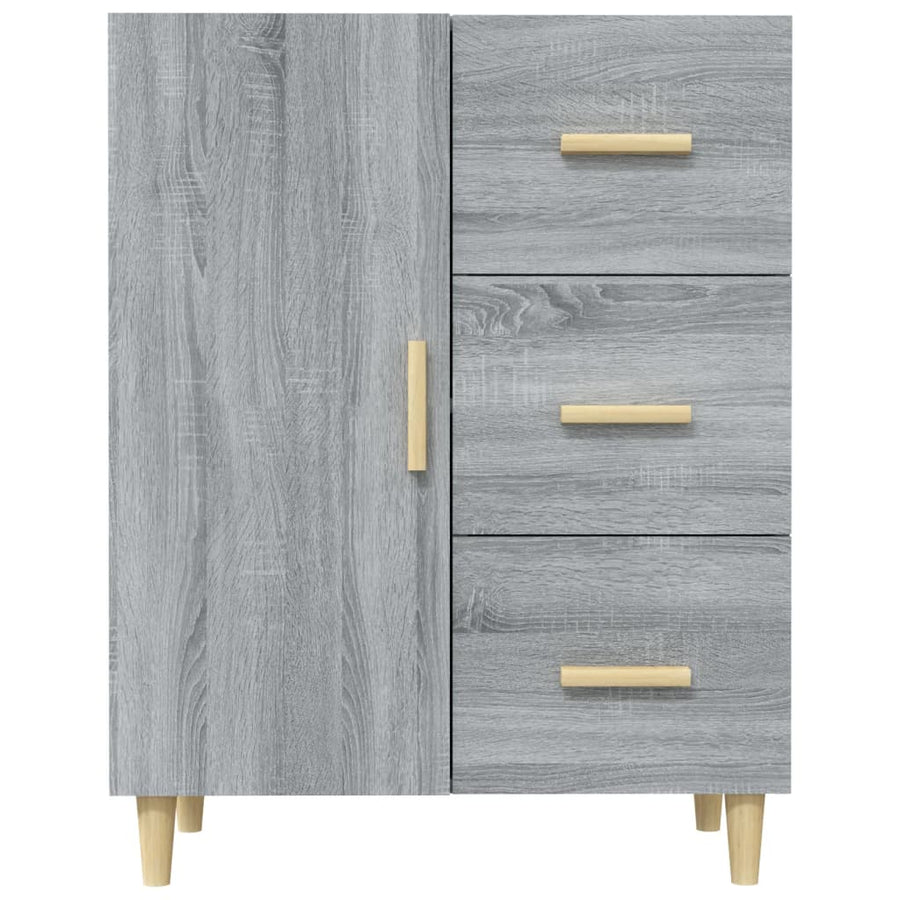 Dressoir 69,5X34X90 Cm Bewerkt Hout Grijs Sonoma Eikenkleurig