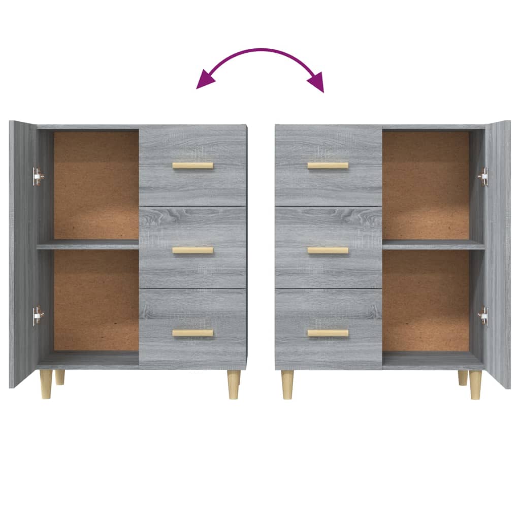 Dressoir 69,5X34X90 Cm Bewerkt Hout Grijs Sonoma Eikenkleurig