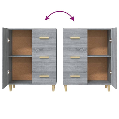 Dressoir 69,5X34X90 Cm Bewerkt Hout Grijs Sonoma Eikenkleurig
