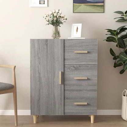 Dressoir 69,5X34X90 Cm Bewerkt Hout Grijs Sonoma Eikenkleurig