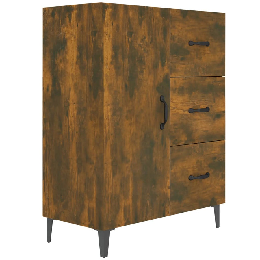 Dressoir 69,5X34X90 Cm Bewerkt Hout Gerookt Eikenkleurig