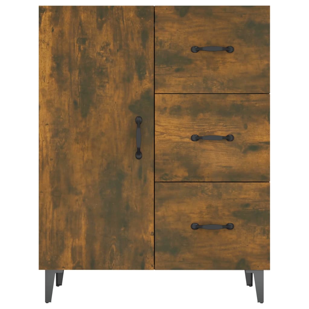 Dressoir 69,5X34X90 Cm Bewerkt Hout Gerookt Eikenkleurig