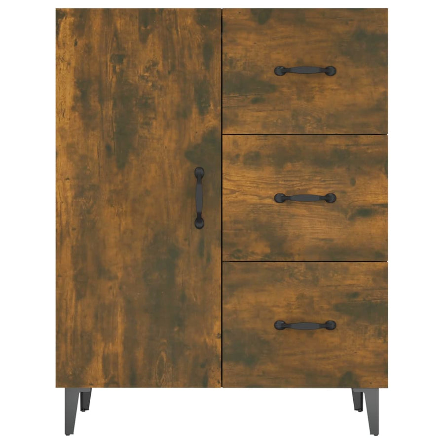 Dressoir 69,5X34X90 Cm Bewerkt Hout Gerookt Eikenkleurig