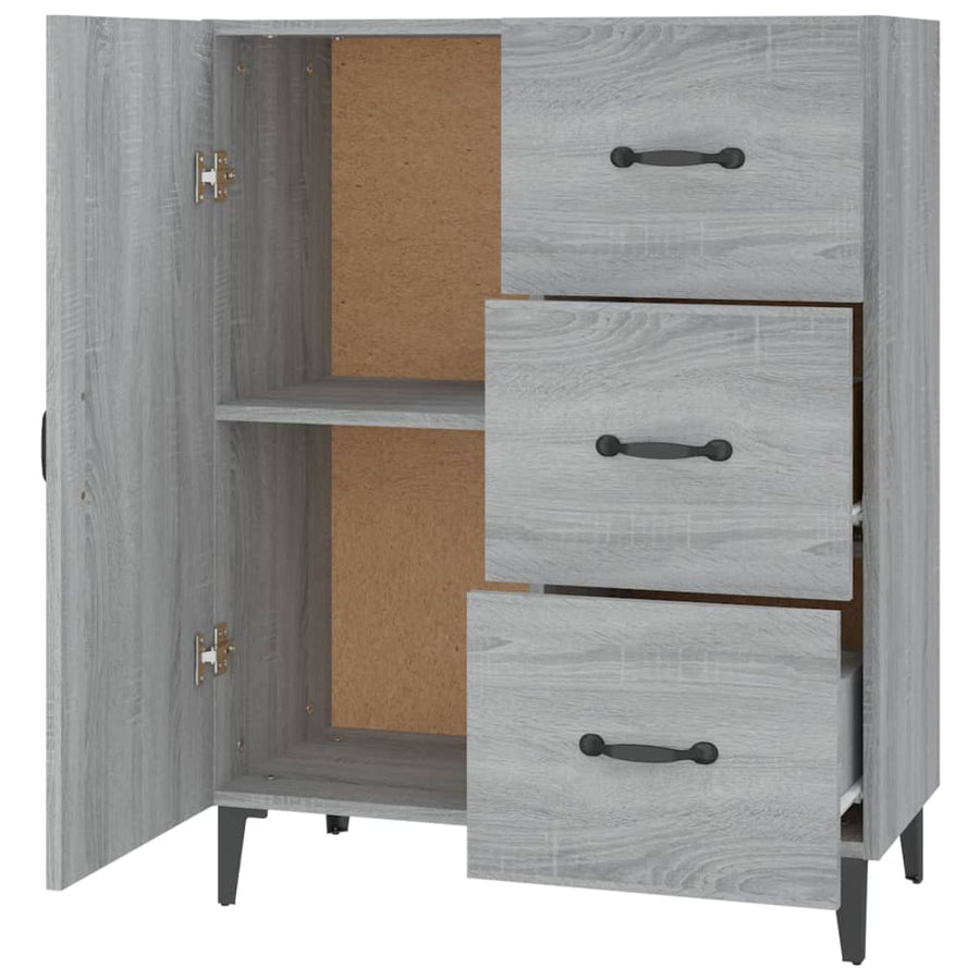 Dressoir 69,5X34X90 Cm Bewerkt Hout Grijs Sonoma Eikenkleurig