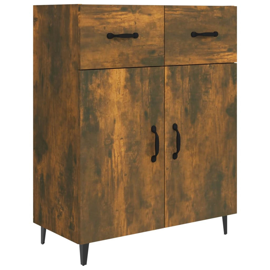 Dressoir 69,5X34X90 Cm Bewerkt Hout Gerookt Eikenkleurig