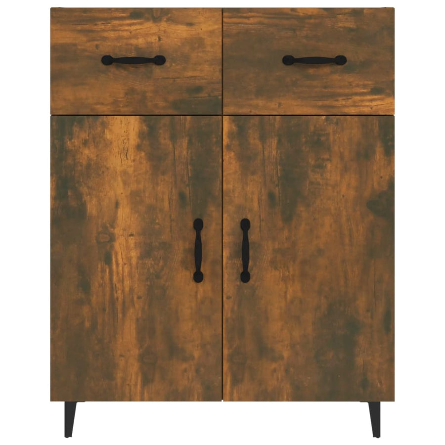 Dressoir 69,5X34X90 Cm Bewerkt Hout Gerookt Eikenkleurig