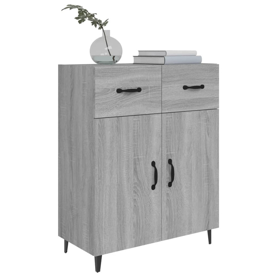 Dressoir 69,5X34X90 Cm Bewerkt Hout Grijs Sonoma Eikenkleurig