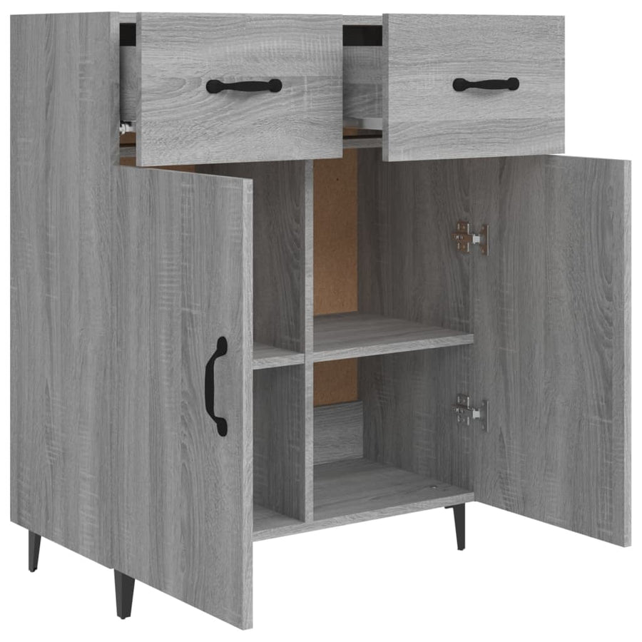 Dressoir 69,5X34X90 Cm Bewerkt Hout Grijs Sonoma Eikenkleurig