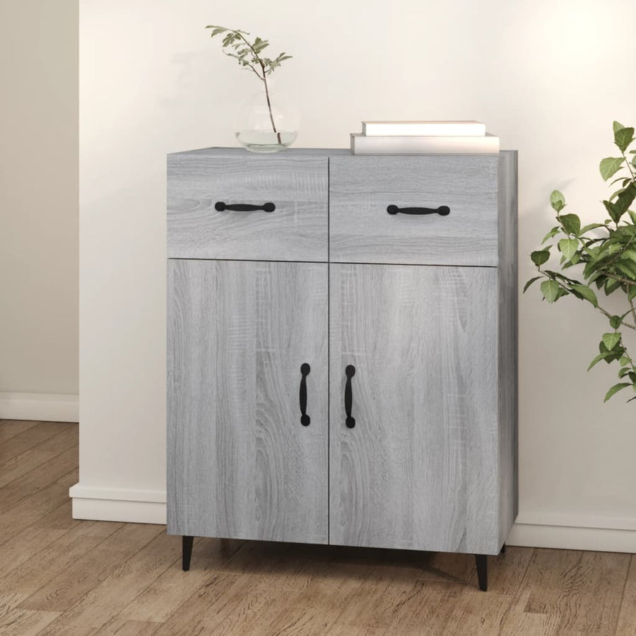 Dressoir 69,5X34X90 Cm Bewerkt Hout Grijs Sonoma Eikenkleurig