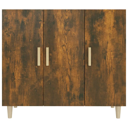 Dressoir 90X34X80 Cm Bewerkt Hout Gerookt Eikenkleurig