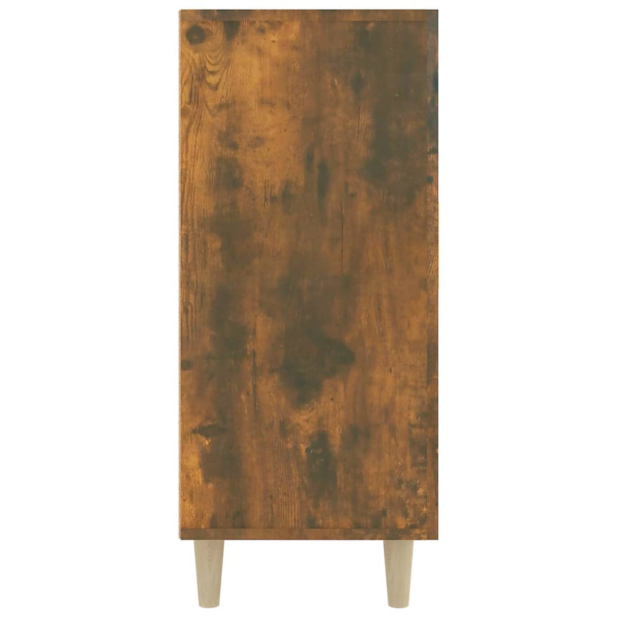 Dressoir 90X34X80 Cm Bewerkt Hout Gerookt Eikenkleurig