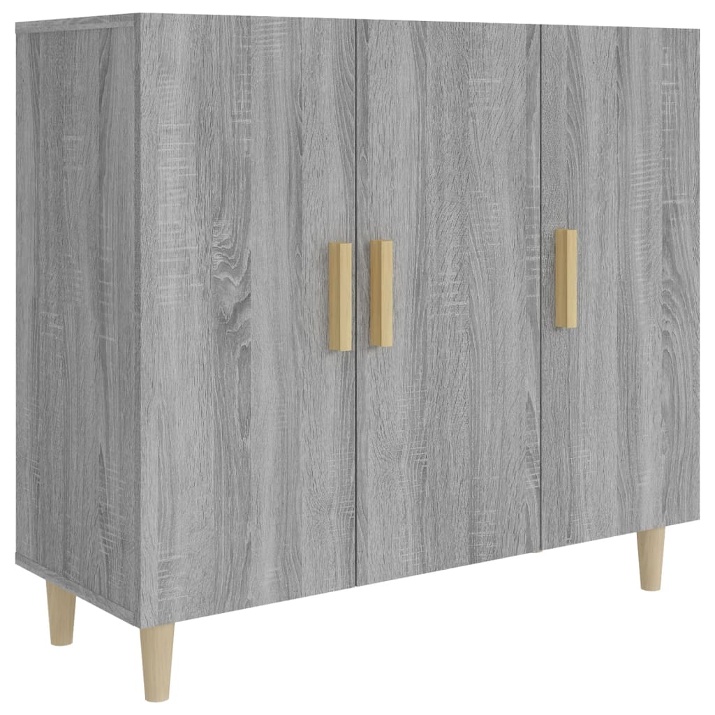 Dressoir 90X34X80 Cm Bewerkt Hout Grijs Sonoma Eikenkleurig