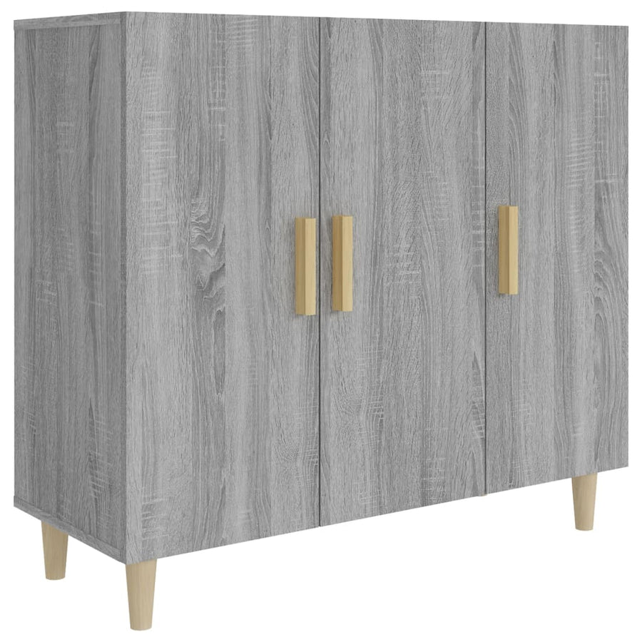 Dressoir 90X34X80 Cm Bewerkt Hout Grijs Sonoma Eikenkleurig