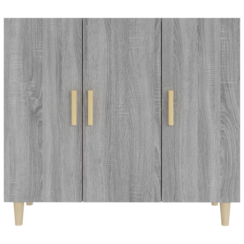 Dressoir 90X34X80 Cm Bewerkt Hout Grijs Sonoma Eikenkleurig