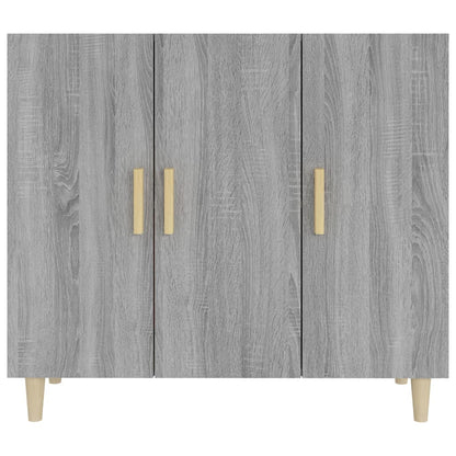 Dressoir 90X34X80 Cm Bewerkt Hout Grijs Sonoma Eikenkleurig