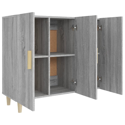 Dressoir 90X34X80 Cm Bewerkt Hout Grijs Sonoma Eikenkleurig