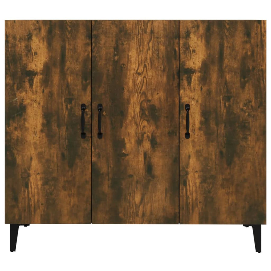 Dressoir 90X34X80 Cm Bewerkt Hout Kleurig Gerookt eiken