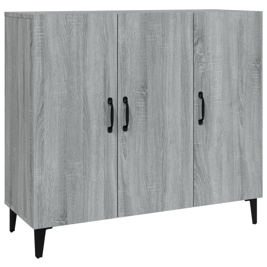 Dressoir 90X34X80 Cm Bewerkt Hout Eikenkleurig Grijs sonoma
