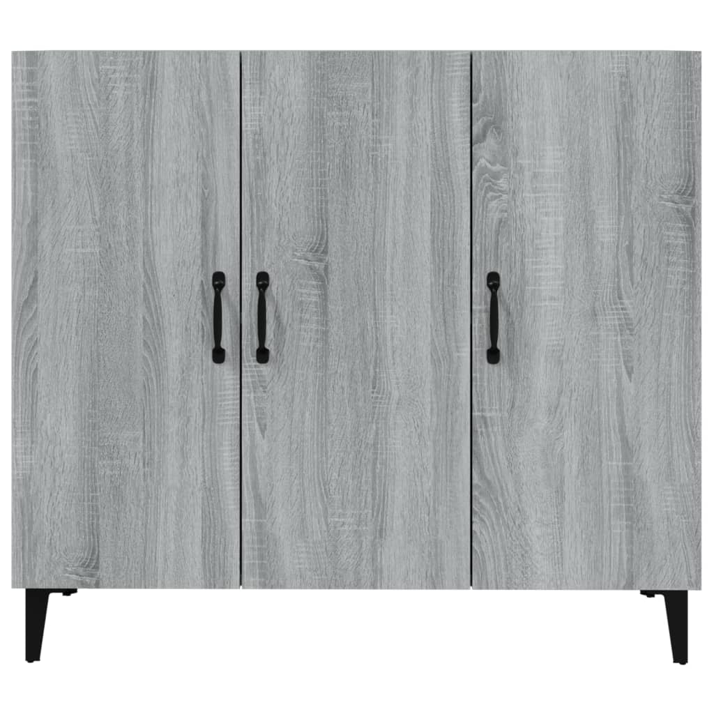 Dressoir 90X34X80 Cm Bewerkt Hout Eikenkleurig Grijs sonoma