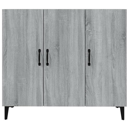 Dressoir 90X34X80 Cm Bewerkt Hout Eikenkleurig Grijs sonoma