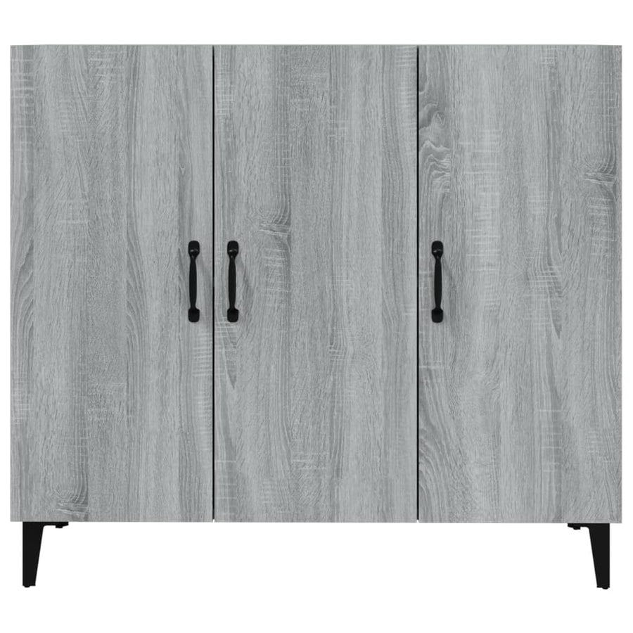 Dressoir 90X34X80 Cm Bewerkt Hout Eikenkleurig Grijs sonoma
