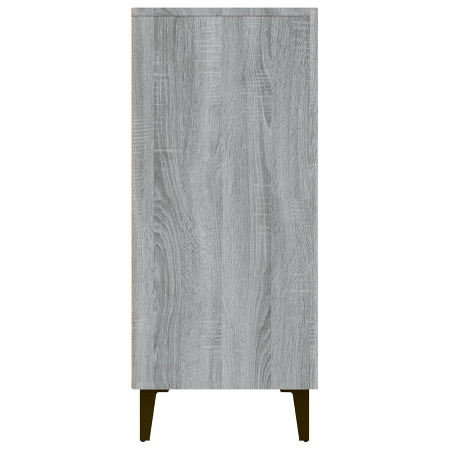 Dressoir 90X34X80 Cm Bewerkt Hout Eikenkleurig Grijs sonoma