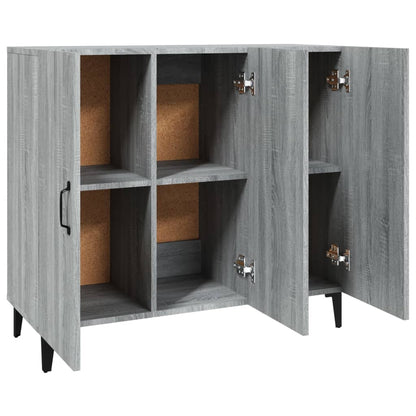 Dressoir 90X34X80 Cm Bewerkt Hout Eikenkleurig Grijs sonoma