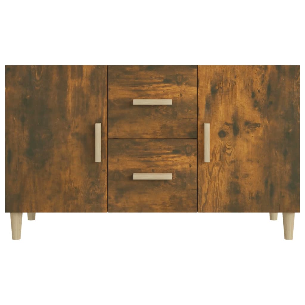 Dressoir 100X36X60 Cm Bewerkt Hout Gerookt Eikenkleurig